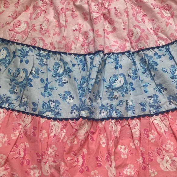 Simply Southern Pink and Blue Floral A-Line Skirt - Picture 2 of 6